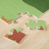 Knuffige herfstbosdieren knus landschapskunstposte legpuzzel (Zijkant)