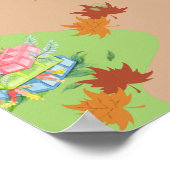 Knuffige herfstbosdieren knus landschapskunstposte poster (Hoek)