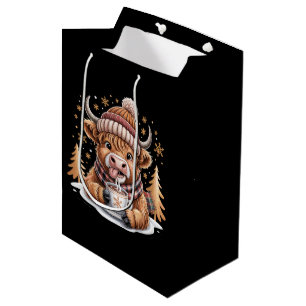 Knuffige Highland Koe Kerstbomen Warme Chocolade K Medium Cadeauzakje