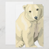 Knuffige ijsbeer briefpapier (Voorkant / Achterkant)