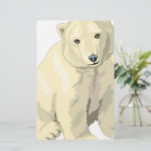 Knuffige ijsbeer briefpapier (Staand voorkant)
