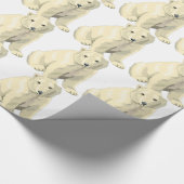 Knuffige ijsbeer cadeaupapier (Hoek)