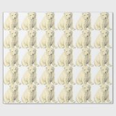 Knuffige ijsbeer cadeaupapier (Vlak)