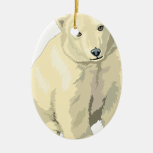 Knuffige ijsbeer keramisch ornament