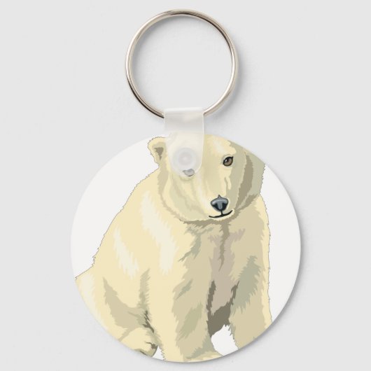 Knuffige ijsbeer sleutelhanger (Voorkant)