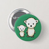 Knuffige IJsberen Knop Ronde Button 5,7 Cm (Voorkant /achterkant)