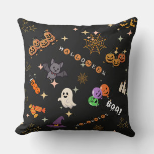 Knuffige Kawaii Halloween Tekeningen Griezeldier P Kussen
