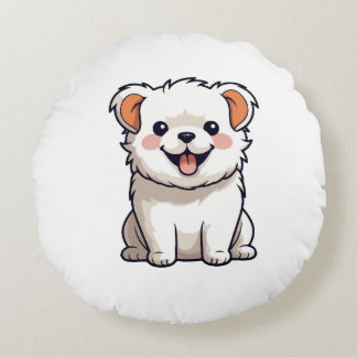 Knuffige Kawaii Hond Vinyl Sticker - Aardige Carto Rond Kussen