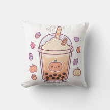Knuffige Kawaii Pompoen Specerijen Boba Worp Kusse