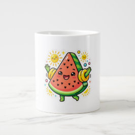 Knuffige Kawaii Watermeloen Schijf Opblaasbare Arm Grote Koffiekop