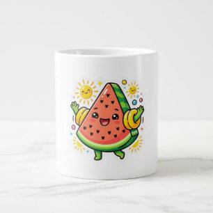 Knuffige Kawaii Watermeloen Schijf Opblaasbare Arm Grote Koffiekop