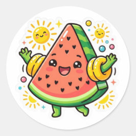 Knuffige Kawaii Watermeloen Schijf Opblaasbare Arm Ronde Sticker