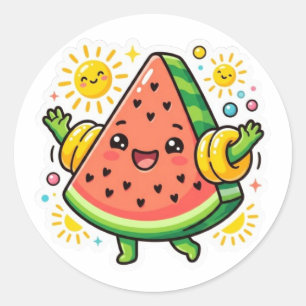 Knuffige Kawaii Watermeloen Schijf Opblaasbare Arm Ronde Sticker