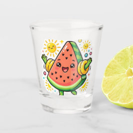 Knuffige Kawaii Watermeloen Schijf Opblaasbare Arm Shot Glas
