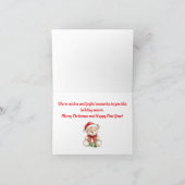 Knuffige Kerst Teddybeer Feestdagen Kaart (Binnen)