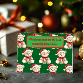 Knuffige Kerst Teddybeer Feestdagen Kaart