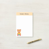 Knuffige Kleurrijke Teddibeer Kinderen Gepersonali Post-it® Notes (Op bureau)