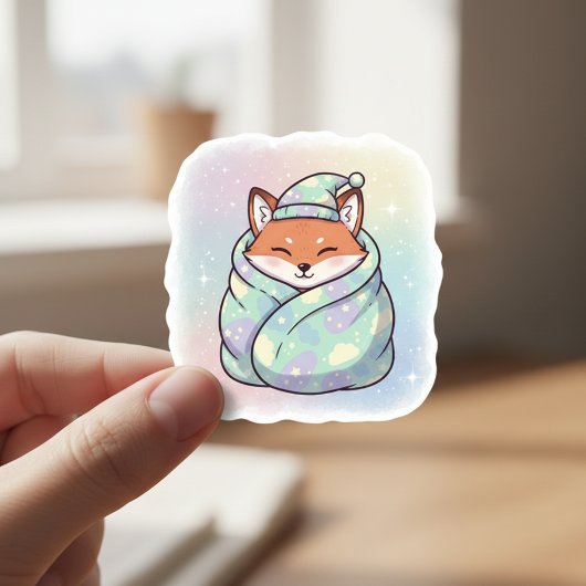 Knuffige knuffelige vosstickers ronde sticker