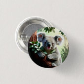 Knuffige Koala Beer Ronde Button 3,2 Cm (Voorkant /achterkant)