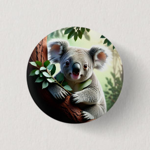 Knuffige Koala Beer Ronde Button 3,2 Cm