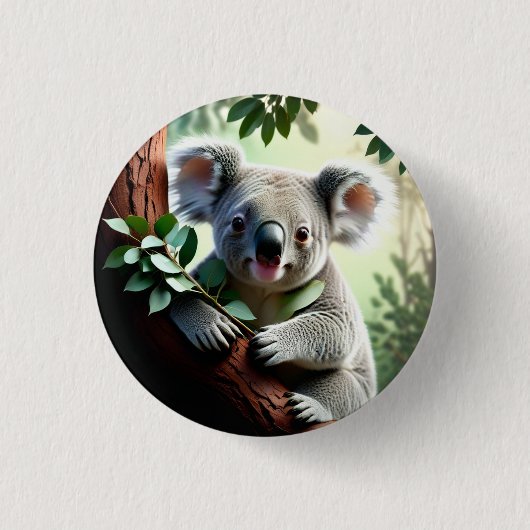 Knuffige Koala Beer Ronde Button 3,2 Cm (Voorkant)