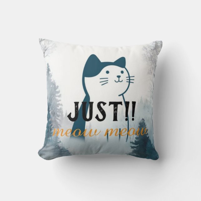 Knuffige “Meow Meow” Kat Kussen (Voorkant)