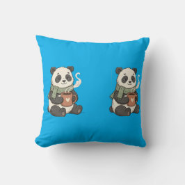 Knuffige Panda Kussen - Illustratie Zoete Knuffel