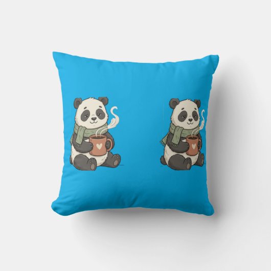 Knuffige Panda Kussen - Illustratie Zoete Knuffel (Voorkant)