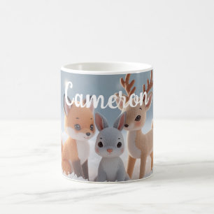 Knuffige Pluche Winter Bosdieren Aangepaste Naam Koffiemok