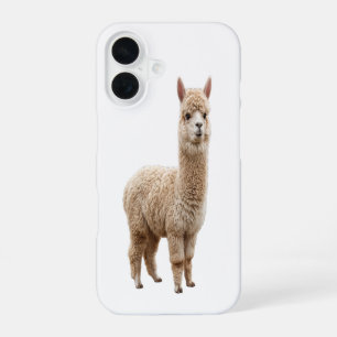 Knuffige Realistische Fluffy Alpaca Foto Hoesje vo iPhone 16 Hoesje