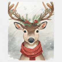 Knuffige rendier kerst fleece deken