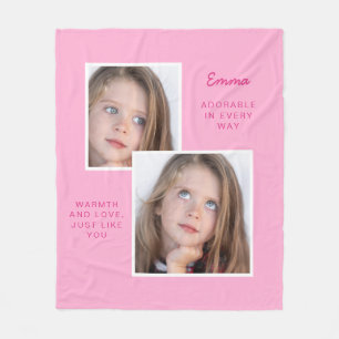 Knuffige Roze Fleece Deken Met Foto's