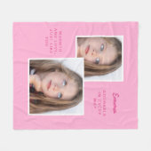 Knuffige Roze Fleece Deken Met Foto's (Voorkant (Horizontaal))