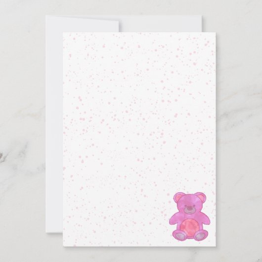 Knuffige Roze Teddibeer Op Maat Kaart (Voorkant)