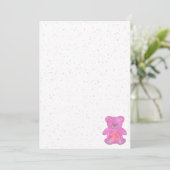 Knuffige Roze Teddibeer Op Maat Kaart (Staand voorkant)