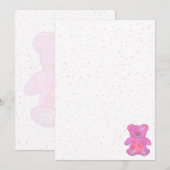 Knuffige Roze Teddibeer Op Maat Kaart (Voorkant / Achterkant)