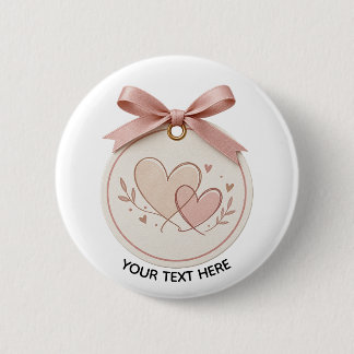 Knuffige Roze Teddybeer Aangepaste Naam Knop Speld Ronde Button 5,7 Cm