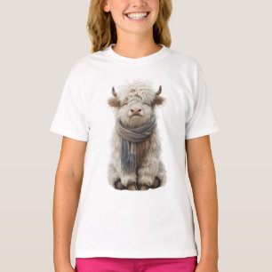 Knuffige Schotse Hoogland Koe Sjaal Kinderen T-shirt