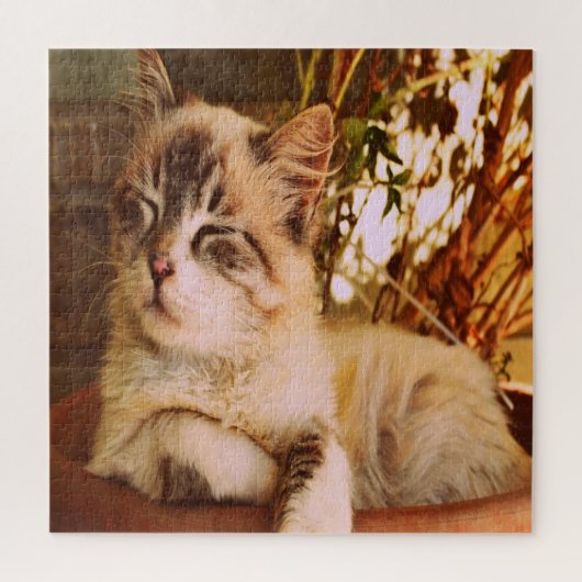 Knuffige Slaapkat Legpuzzel (Verticaal)