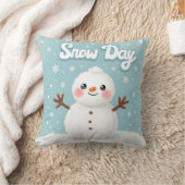 Knuffige Sneeuwdagsneeuwman Sierkussen (Deken)