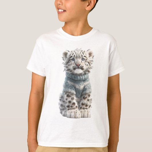 Knuffige Sneeuwluipaardwelp Kinderen T-shirt (Voorkant)