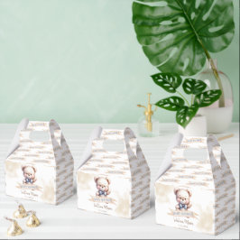 Knuffige teddybeer babyshower waterverf bedankdoosjes