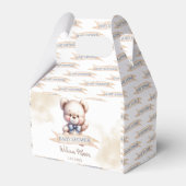 Knuffige teddybeer babyshower waterverf bedankdoosjes (Achterkant)