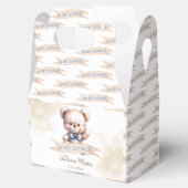 Knuffige teddybeer babyshower waterverf bedankdoosjes (Geopend)