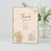 Knuffige teddybeer bedankkaart (Staand voorkant)