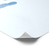 Knuffige teddybeer blauwe ballonnen jongensnaam po poster (Hoek)