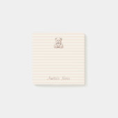 Knuffige teddybeer bruine strepen & kindnaam schri post-it® notes (Voorkant)