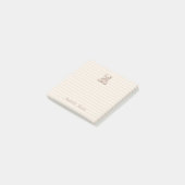 Knuffige teddybeer bruine strepen & kindnaam schri post-it® notes (Schuin)