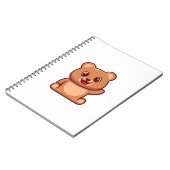Knuffige teddybeer die zwaait met zijn hand notitieboek (Linkerzijde)