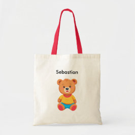 Knuffige Teddybeer Eenvoudige Kleuren Tote Bag
